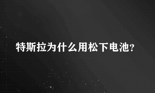 特斯拉为什么用松下电池？