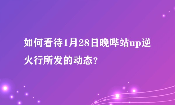 如何看待1月28日晚哔站up逆火行所发的动态？