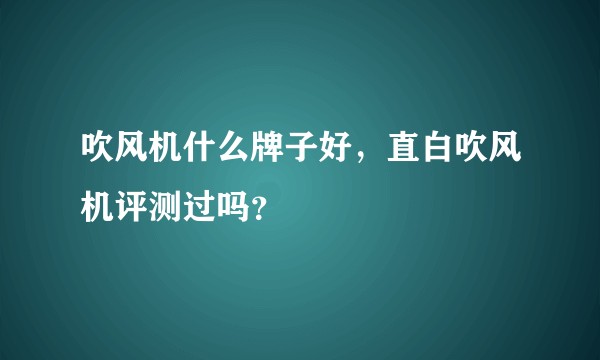 吹风机什么牌子好，直白吹风机评测过吗？