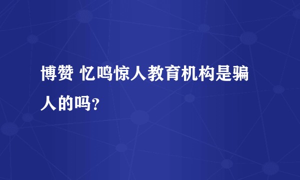 博赞 忆鸣惊人教育机构是骗人的吗？