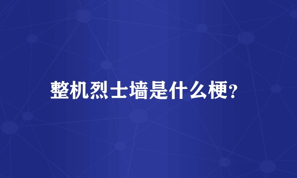 整机烈士墙是什么梗？