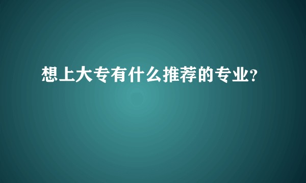 想上大专有什么推荐的专业？