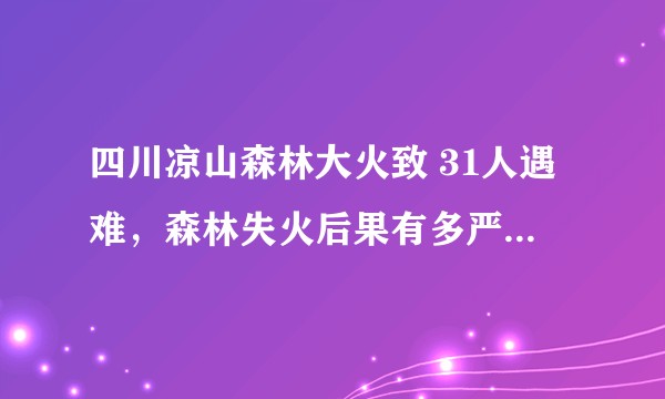 四川凉山森林大火致 31人遇难，森林失火后果有多严重？如何预防与自救？