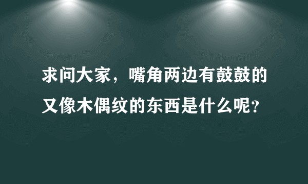 求问大家，嘴角两边有鼓鼓的又像木偶纹的东西是什么呢？