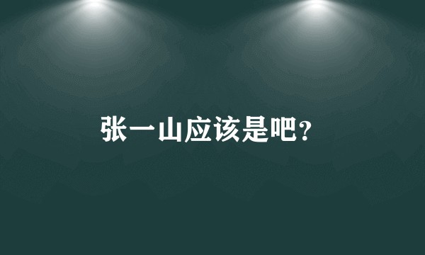 张一山应该是吧？