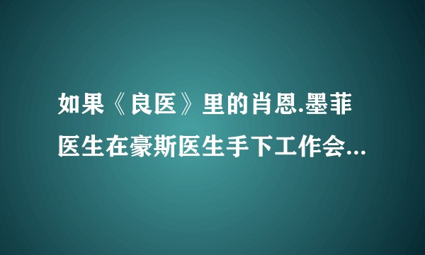 如果《良医》里的肖恩.墨菲医生在豪斯医生手下工作会是个怎样的场景？