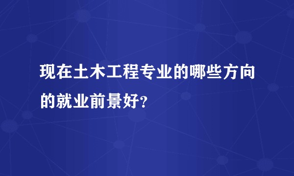 现在土木工程专业的哪些方向的就业前景好？