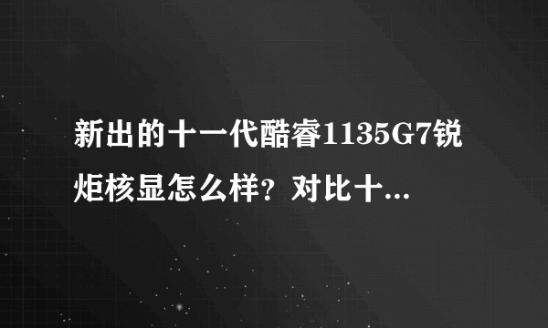 新出的十一代酷睿1135G7锐炬核显怎么样？对比十代10210u mx350独显有什么优点和缺点？