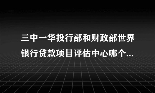 三中一华投行部和财政部世界银行贷款项目评估中心哪个对于职业发展好一些？