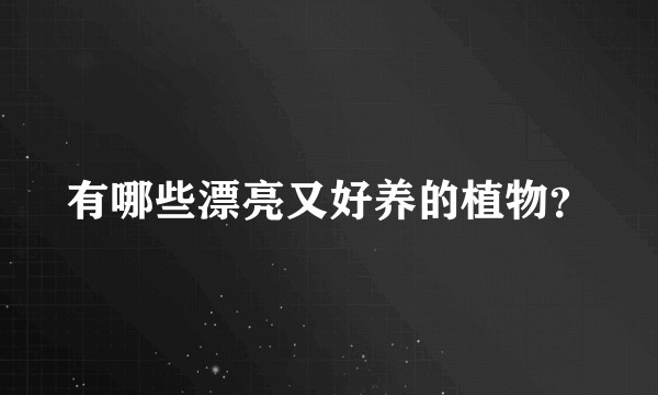 有哪些漂亮又好养的植物？