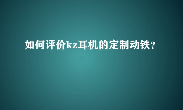 如何评价kz耳机的定制动铁？