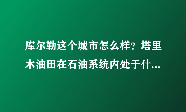 库尔勒这个城市怎么样？塔里木油田在石油系统内处于什么样的地位？前景如何？