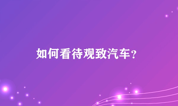 如何看待观致汽车?