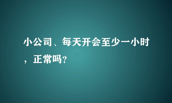 小公司、每天开会至少一小时，正常吗？