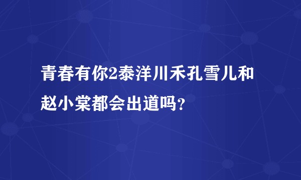 青春有你2泰洋川禾孔雪儿和赵小棠都会出道吗?