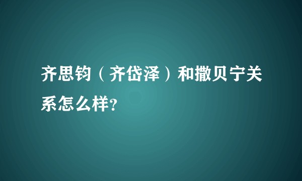 齐思钧（齐岱泽）和撒贝宁关系怎么样？