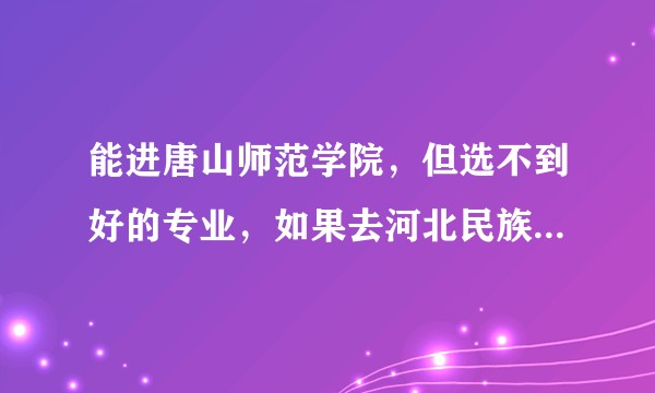 能进唐山师范学院，但选不到好的专业，如果去河北民族师范学院，还可以选择专业，那么我第一志愿该报哪一个？