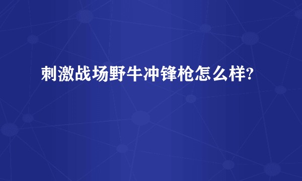 刺激战场野牛冲锋枪怎么样?