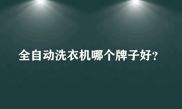 全自动洗衣机哪个牌子好？
