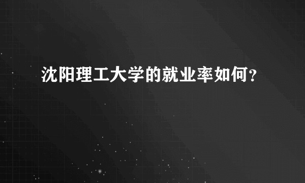 沈阳理工大学的就业率如何？