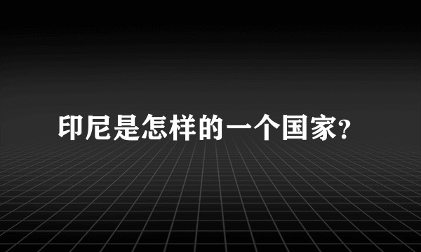 印尼是怎样的一个国家？