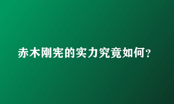 赤木刚宪的实力究竟如何？