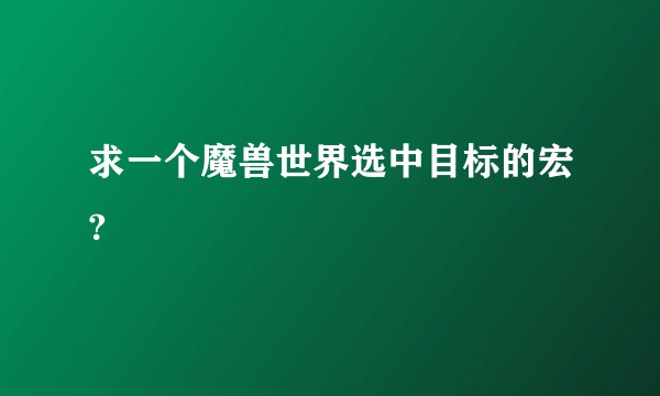 求一个魔兽世界选中目标的宏?