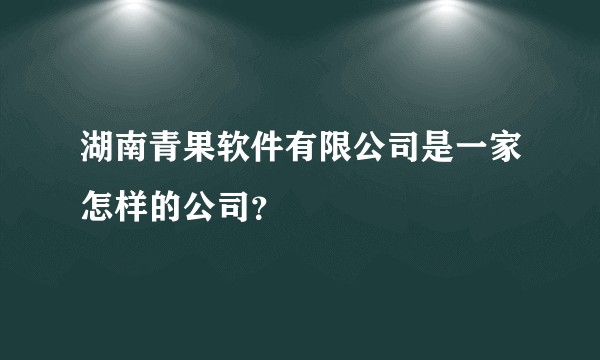 湖南青果软件有限公司是一家怎样的公司？