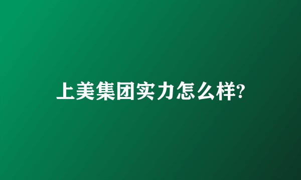 上美集团实力怎么样?