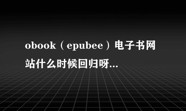 obook（epubee）电子书网站什么时候回归呀，或者有没有同类型的网站呀？