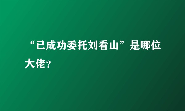 “已成功委托刘看山”是哪位大佬？
