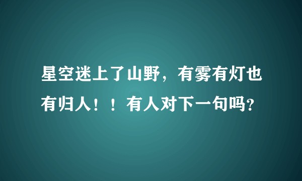 星空迷上了山野，有雾有灯也有归人！！有人对下一句吗？