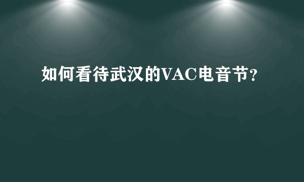 如何看待武汉的VAC电音节?