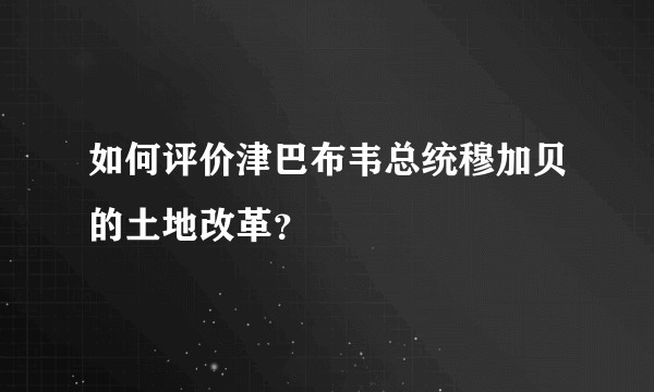 如何评价津巴布韦总统穆加贝的土地改革？