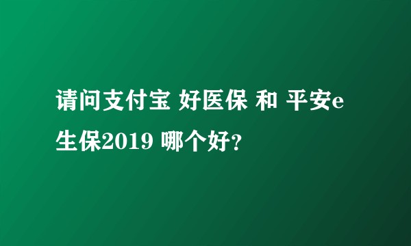 请问支付宝 好医保 和 平安e生保2019 哪个好？