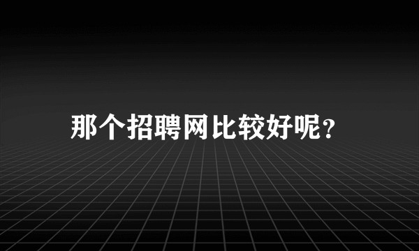 那个招聘网比较好呢?