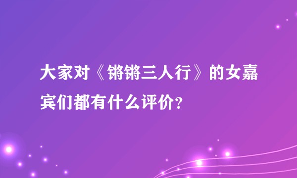 大家对《锵锵三人行》的女嘉宾们都有什么评价？