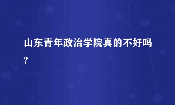 山东青年政治学院真的不好吗?
