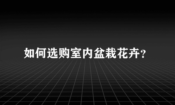 如何选购室内盆栽花卉？
