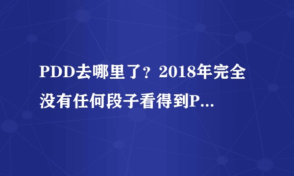 PDD去哪里了？2018年完全没有任何段子看得到PDD这是为什么？难道是被封杀了吗？