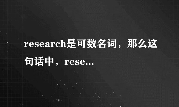 research是可数名词，那么这句话中，research前该不该加一个量词