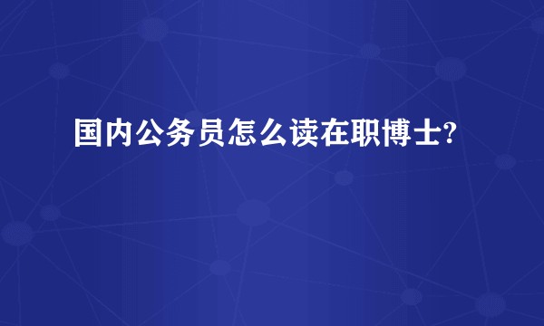 国内公务员怎么读在职博士?