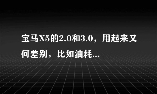 宝马X5的2.0和3.0,用起来又何差别,比如油耗、操控、舒适等方面?