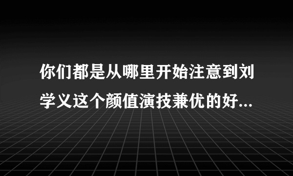 你们都是从哪里开始注意到刘学义这个颜值演技兼优的好演员的?
