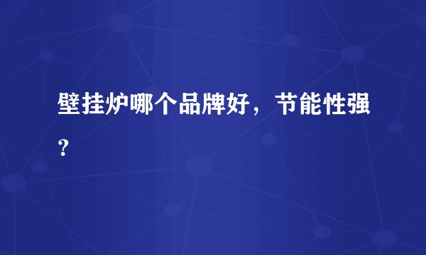 壁挂炉哪个品牌好，节能性强？