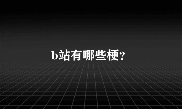 b站有哪些梗？