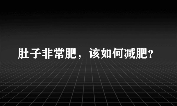 肚子非常肥,该如何减肥?
