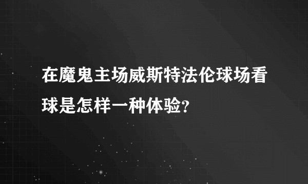 在魔鬼主场威斯特法伦球场看球是怎样一种体验？