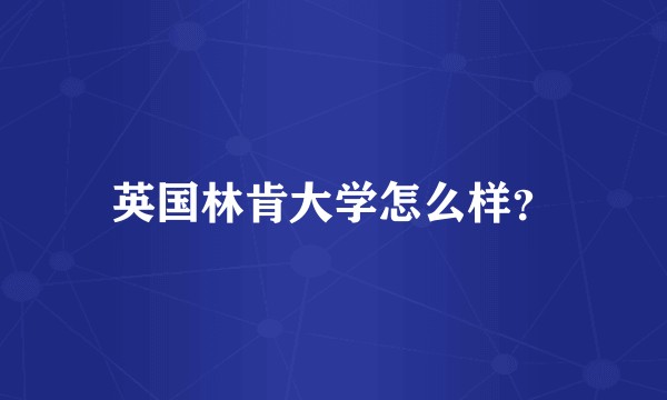 英国林肯大学怎么样？