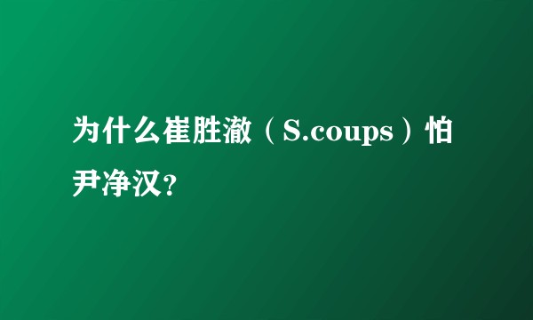 为什么崔胜澈（S.coups）怕尹净汉？